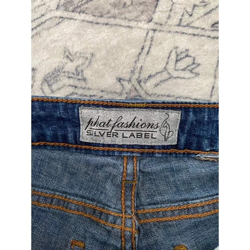 Vintage Phat Fashions Silver Label Juniors Bootcut Jeans Size 9 Tall Denim Y2K - Picture 5 of 5